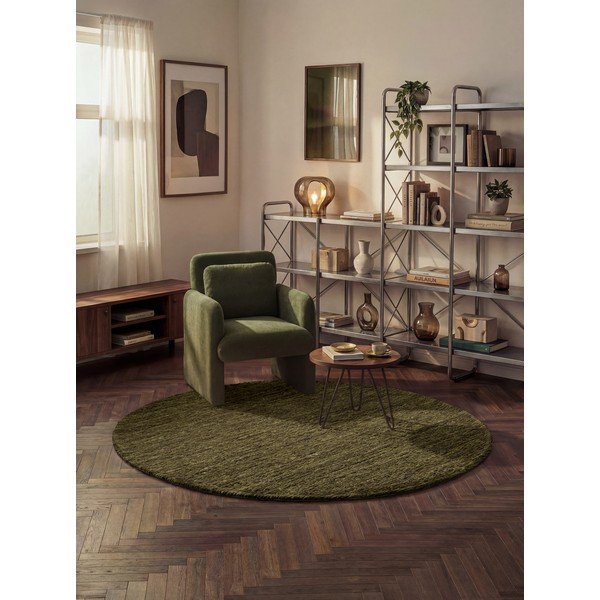 Covor verde închis țesut manual rotund din lână ø 160 cm Bexley Woolwich – Ted Baker-image-1