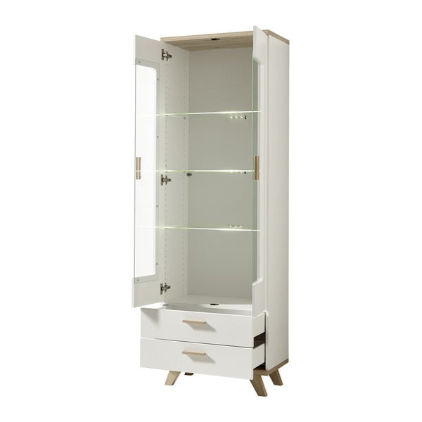 Vitrină înaltă Germania Oslo, alb-image-1