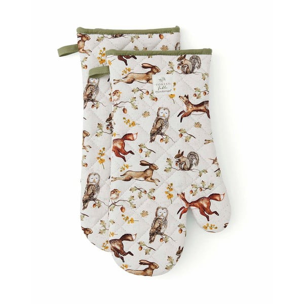 Set de mănuși de bucătărie 2 buc. din bumbac Forest Fable – Cooksmart ®