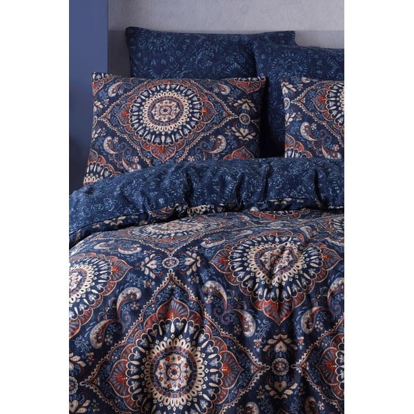 Lenjerie de pat albastru-închis pentru pat dublu/extinsă 200x220 cm – Mila Home-image-1