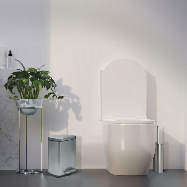 Coș de gunoi argintiu mat cu pedală din oțel 5 l   Akira – Spirella-image-4