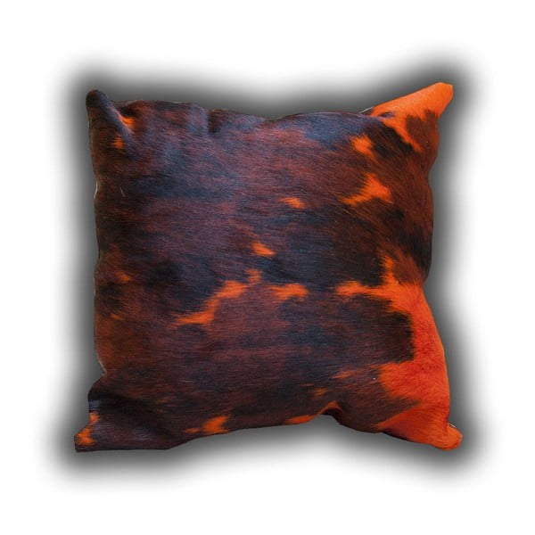 Pernă din piele Orange Cow, 45x45 cm
