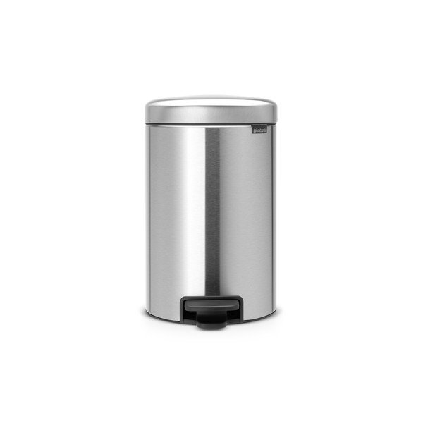 Coș de gunoi argintiu mat cu pedală din oțel 12 l NewIcon – Brabantia