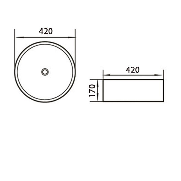 Chiuvetă albă rotundă din ceramică ø 42 cm Aqualine  – Sapho-image-1
