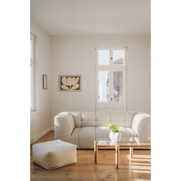 Măsuță de cafea în culoare naturală cu blat din sticlă 55x105 cm Kob – noo.ma-image-2