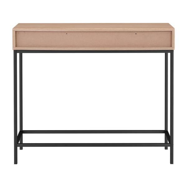 Masă consolă în culoare naturală cu blat cu aspect de lemn de stejar 35x90 cm Celine – Støraa-image-2