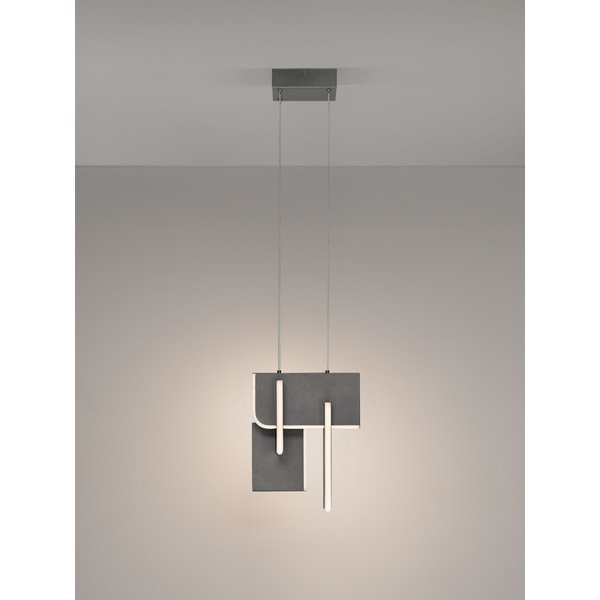 Lustră gri deschis LED cu intensitate reglabilă din metal Totem – Nova Luce-image-3