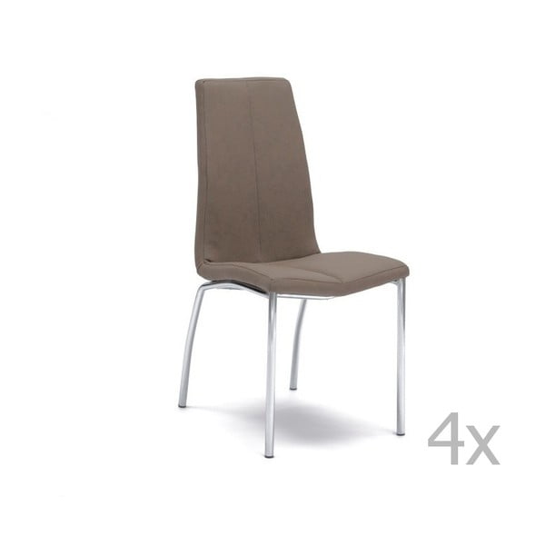 Set 4 scaune Design Twist Abha, maro