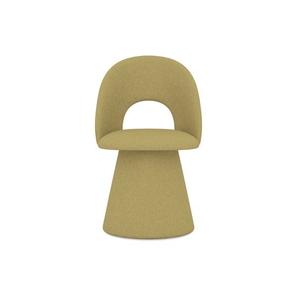 Scaun de sufragerie galben muștar tapițat Kalo – Makamii-image-1