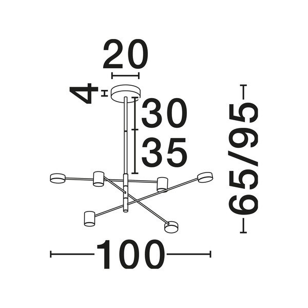 Lustră neagră LED cu intensitate reglabilă din aluminiu cu abajur din sticlă acrilică ø 100 cm Nordik – Nova Luce-image-3