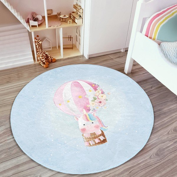Covor pentru copii albastru deschis ø 100 cm Comfort – Mila Home-image-4