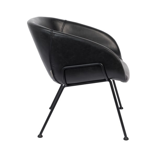 Fotoliu din piele ecologică Zuiver Feston, negru-image-3