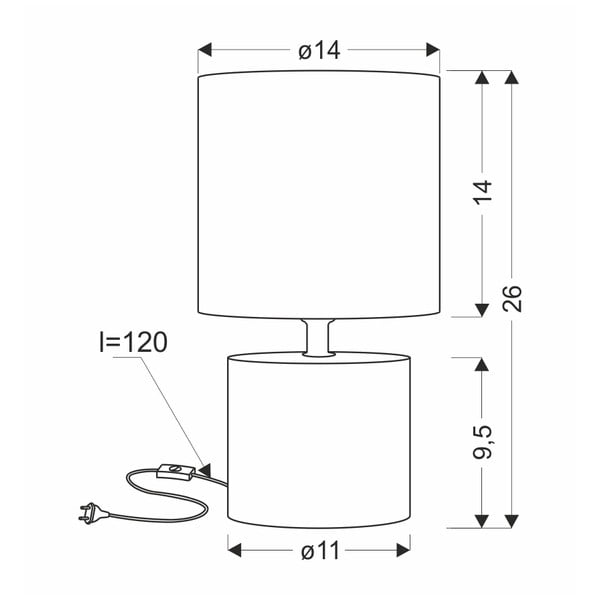 Veioză bej cu abajur textil (înălțime 26 cm) Dina – Candellux Lighting-image-2