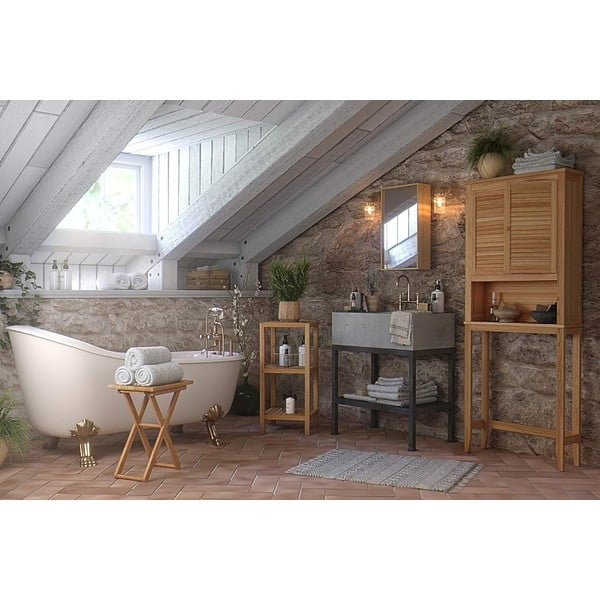 Etajeră de baie în culoare naturală din lemn de nuc 36x79 cm Norway – Wenko-image-1