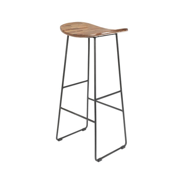 Scaun de bar în culoare naturală din lemn de tec (înălțime șezut 76 cm) Tangle – White Label-image-4
