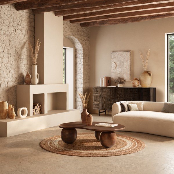 Comodă maro închis din lemn de mango 160x75x40 cm Kalai – MOME-image-2