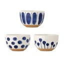 Boluri mici albe/albastre 3 buc. din gresie 500 ml Linora – Bloomingville