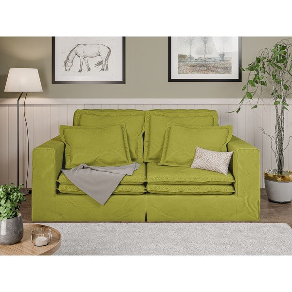 Canapea verde-deschis 196 cm Nora – Ropez-image-1