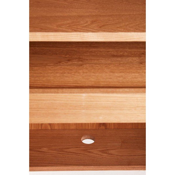 Dulap în culoare naturală cu aspect de lemn de frasin cu orificiu pentru cabluri 100x140x45 cm Sion – Jotex-image-3