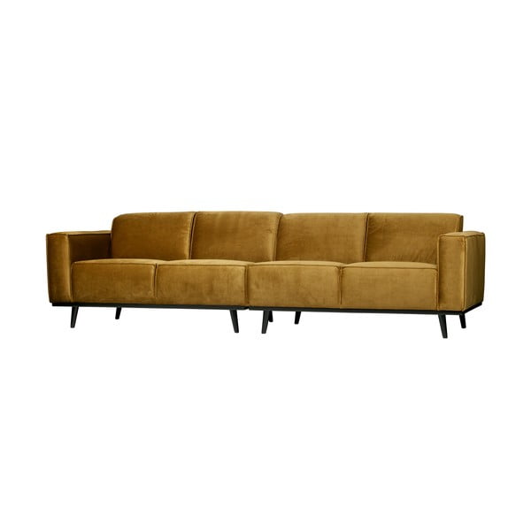 Canapea galbenă cu tapițerie din catifea 280 cm Statement – WOOOD-image-1