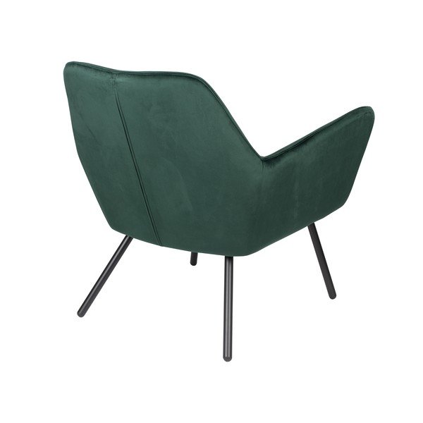 Fotoliu cu tapițerie din catifea White Label Bon, verde închis-image-4