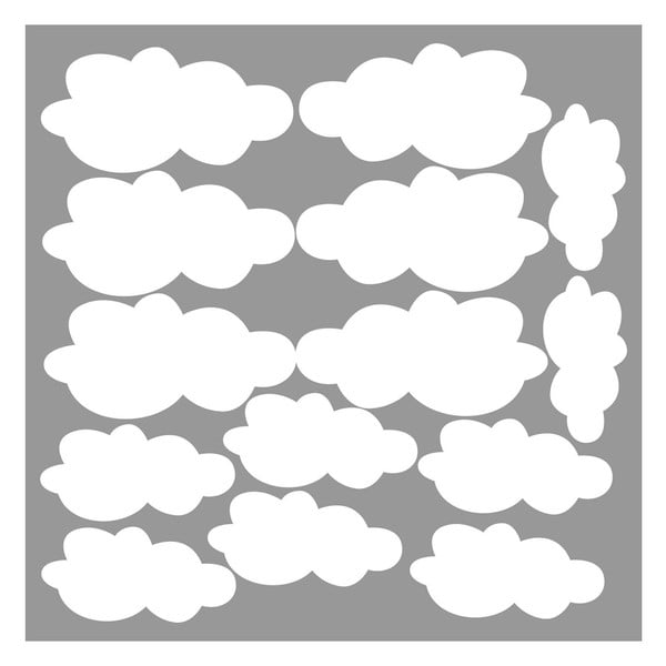 Autocolant de perete Clouds, 100 x 100 cm, 14 piese