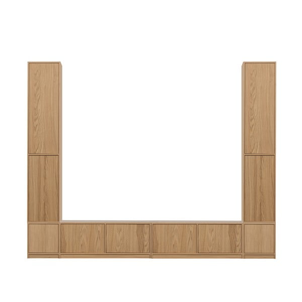 Set TV în culoare naturală cu aspect de lemn de stejar 300x243 cm Modulair – vtwonen