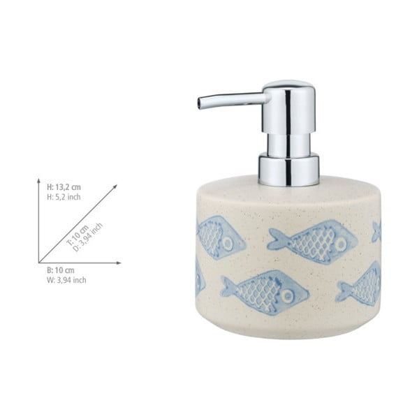 Set de accesorii de baie alb/albastru din ceramică Aquamarin – Wenko-image-2