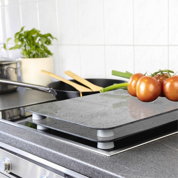 Set 2 protecții din sticlă pentru aragaz Wenko Universal, gri-image-1