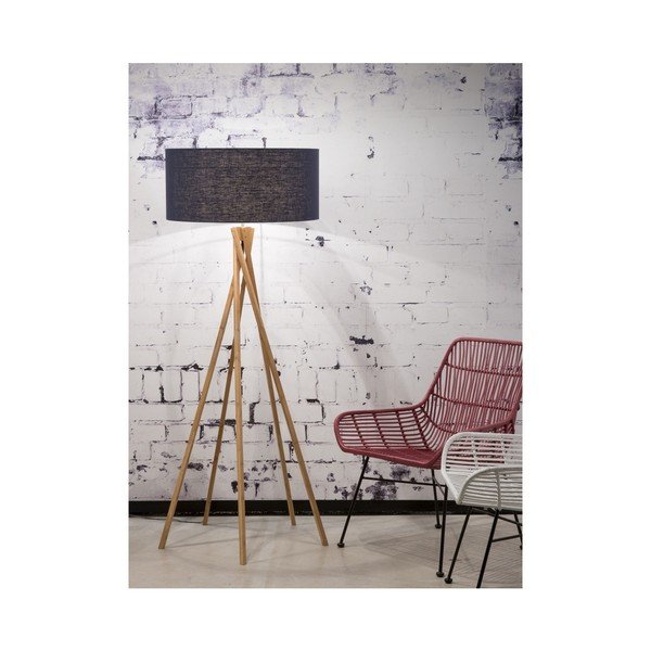 Lampadar din bambus Good&Mojo Kilimanjaro, abajur albastru-image-1