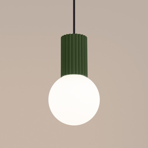 Lustră verde din sticlă opal ø 12 cm Orbital – Sollux-image-3