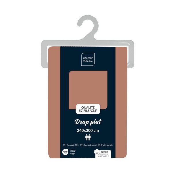 Cearceaf somon din bumbac 240x300 cm Lina – douceur d'intérieur-image-2