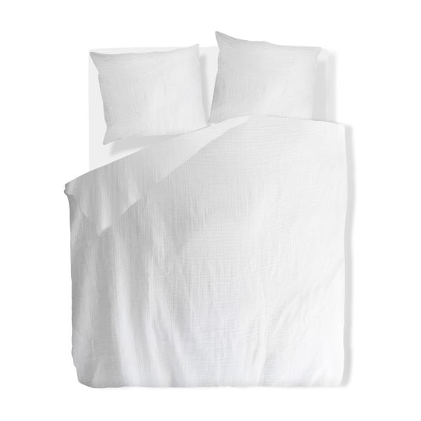 Lenjerie de pat albă din muselină pentru pat dublu 200x200 cm Plain Muslin – Butter Kings-image-2