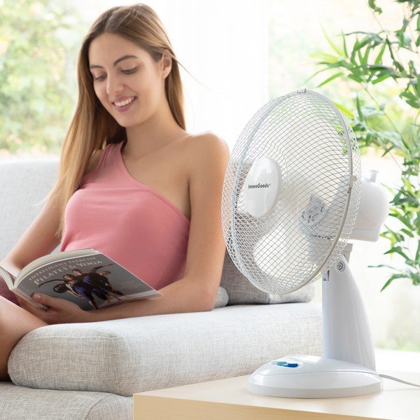 Ventilator de masă InnovaGoods, ø 30 cm, alb-image-1
