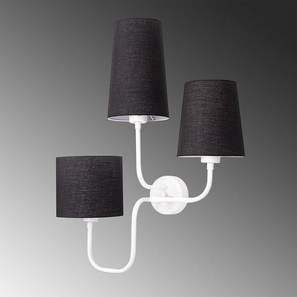 Aplică metalică cu abajur negru Opviq lights Eleni, alb-image-3