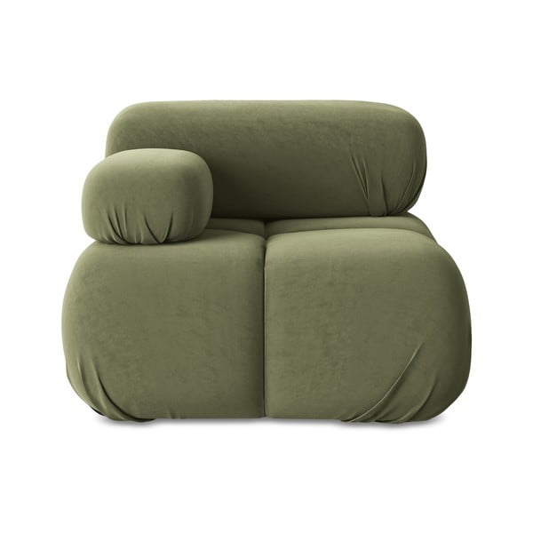 Modul pentru canapea modulară verde deschis cu tapițerie din catifea (cu colț pe partea stângă) Lokua – Makamii