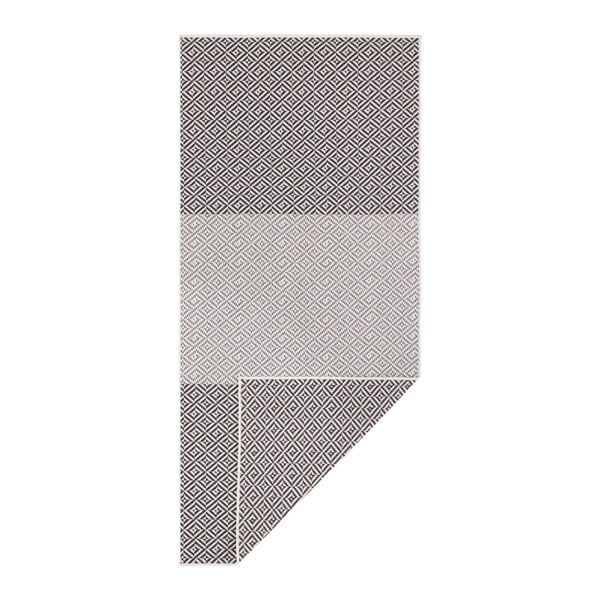 Covor reversibil adecvat interior/exterior NORTHRUGS Maui, 80 x 250 cm, negru - alb