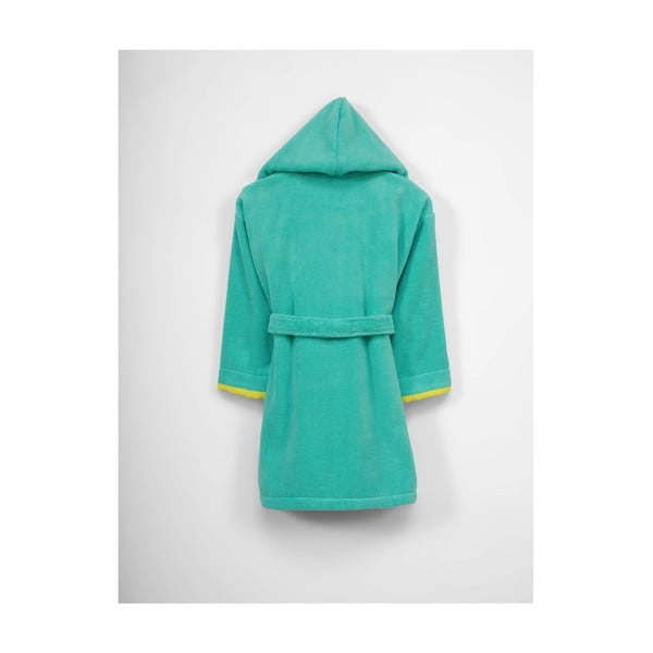 Halat din bumbac cu glugă pentru copii, 9-12 ani, verde-image-1