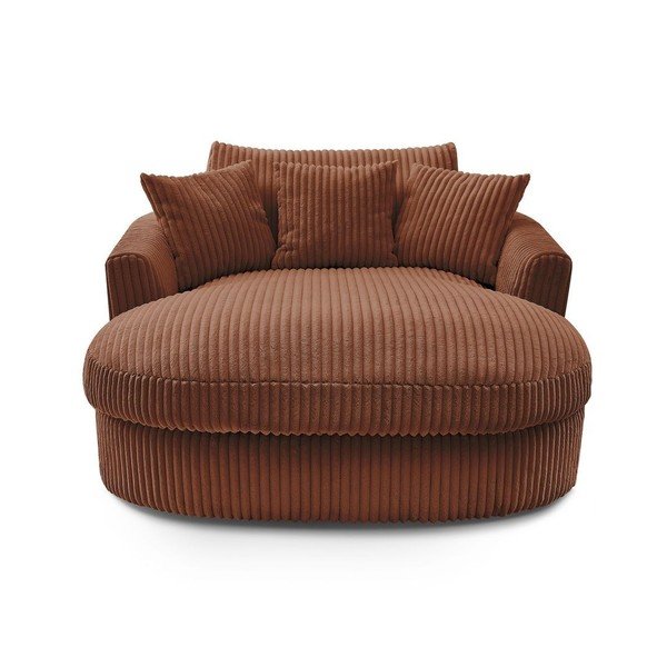 Fotoliu portocaliu cu tapițerie din catifea reiată Belem – Bobochic Paris-image-3