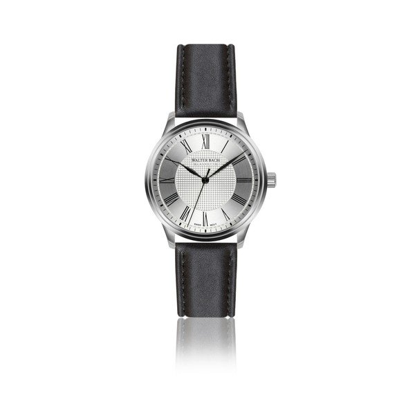 Ceas bărbătesc cu curea din piele naturală Walter Bach Marrio, negru