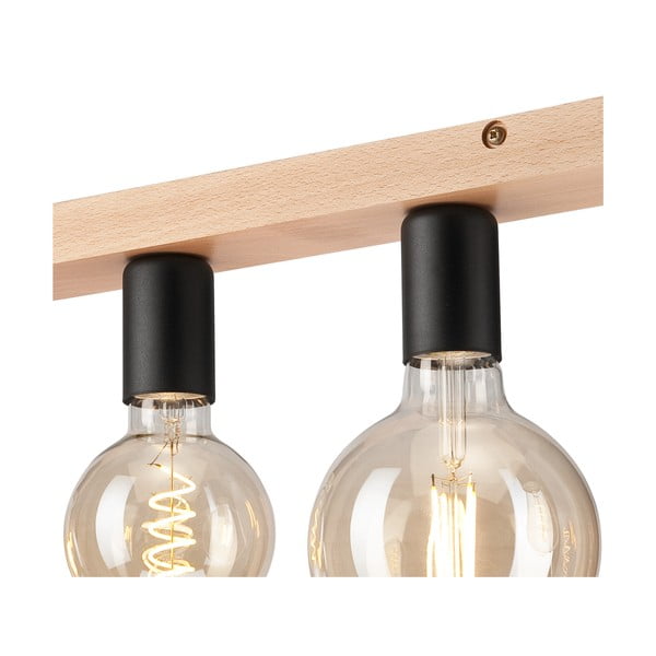 Plafonieră neagră/în culoare naturală - LAMKUR-image-3