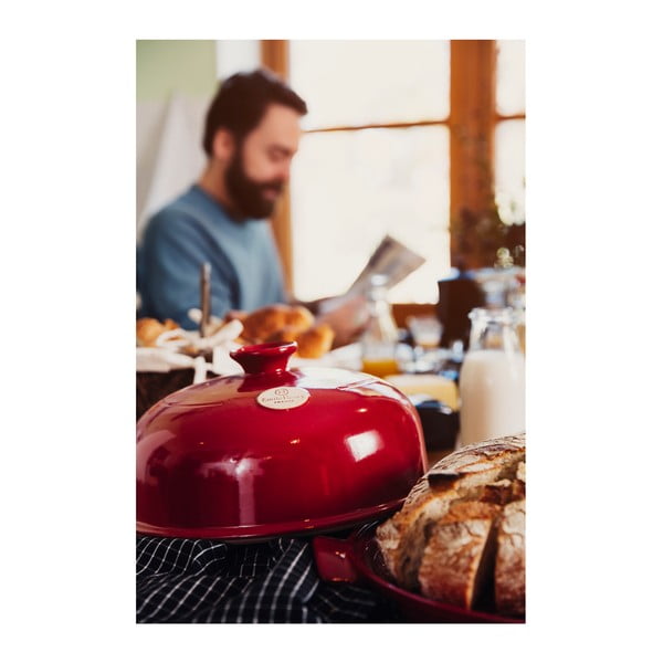 Formă rotundă din ceramică pentru copt pâine Emile Henry, roșu-image-1
