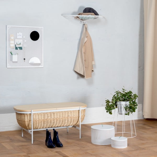 Bancă cu spațiu pentru depozitare OK Design Willow, alb - crem-image-1