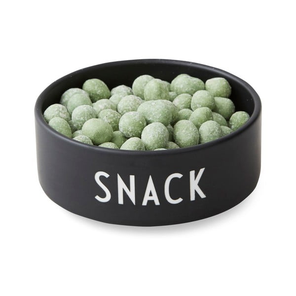 Bol din porțelan Design Letters Snack, ø 12 cm, negru-image-1