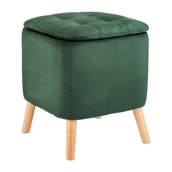 Taburet verde cu tapițerie din catifea – Wenko-image-2