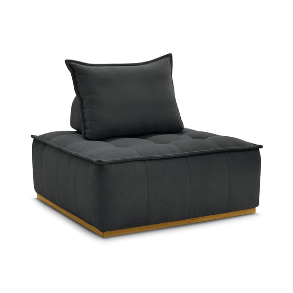 Fotoliu gri închis cu tapițerie din chenille Elisa – Bobochic Paris