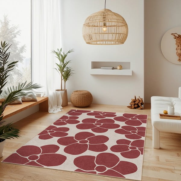 Covor tip traversă roșu lavabil 80x200 cm Red Meadow – Mila Home-image-2