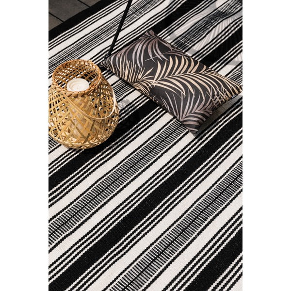 Covor reversibil pentru exterior din plastic reciclat Green Decore Zambezi, 160 x 230 cm, alb-negru-image-4