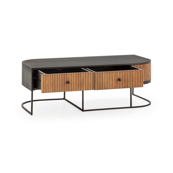 Măsuță de cafea în culoare naturală din lemn de mango 60x120 cm Curve – MOME-image-3