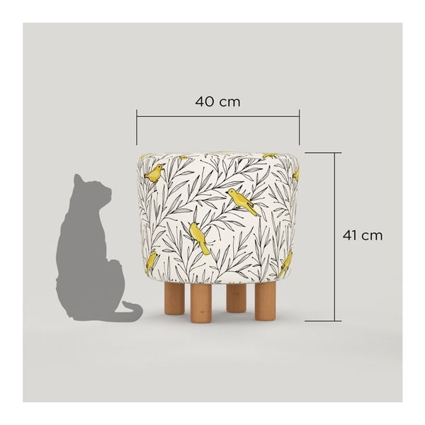 Taburet cu picioare din lemn Cono Canaro, ⌀ 41 cm-image-1